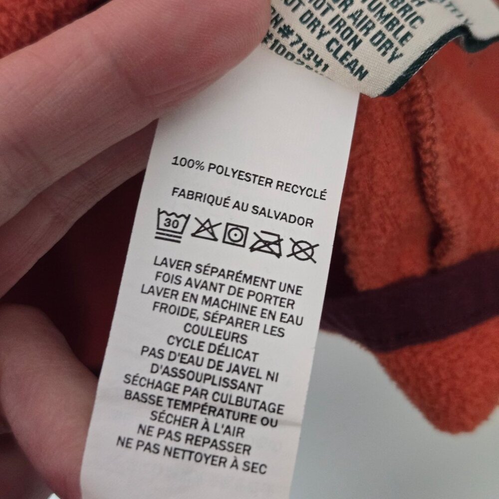 L.L. Beans Women's Size XL Orange 1/4 Zip Fleece Pullover Sweatshirt - Picture 10 of 10